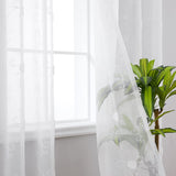 1 x RAW Customer Returns CAROMIO Sheer Voile Curtain Flowers Embroidery Curtains Eyelet Curtain in Linen Look Curtains Window Curtain Transparent for Living Room Bedroom Children s Room Set of 2 White 140 x 175 cm - RRP €21.17