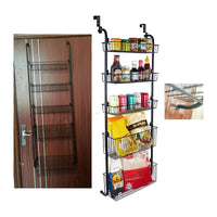 1 x RAW Customer Returns ABCOOL Over The Door Organizer and Storage Racks 5 Tiers for Kitchen Bedroom Bathroom Laundry Garage with Shoes Snacks Clothes Towel Spice Bottles Metal Steel Baskets - RRP €50.41