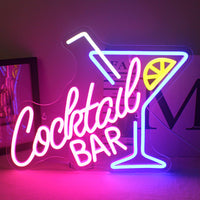 1 x RAW Customer Returns Horseneon Cocktails Bar Neon Sign, Led Neon Bar Sign Cocktail Neon Sign for Wall, Blue Pink Neon Light for Pub Home Beer Bar Club Man Cave Restaurant Shop Sign Cocktails Decor - RRP €40.33