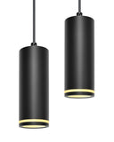 1 x RAW Customer Returns BOYIR Pendant Light Modern Cylinder Black Hanging Lamp, Hanging Light Height Adjustable Aluminum Chandelier with GU10 Socket Max. 60 Watt Pendant Lamp Ceiling Lamp for Living Room Bedroom, 2 Pieces - RRP €40.33