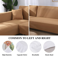 1 x RAW Customer Returns Jaotto Sofa Covers Sofa Cover Elastic Spandex Stretch Sofa Covers Couch Cover for L-Shaped Sofa Universal Washable Sofa Cover 2 Pack Anti-Slip 2 Seater 3 Seater, Camel  - RRP €60.49