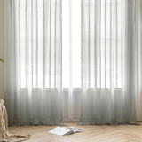 1 x RAW Customer Returns MIULEE Curtains with ruffle tape set of 2 curtains with eyelets curtains living room made of sheer voile curtains transparent bedroom grey 140 x 245 cm - RRP €24.19