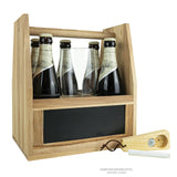 1 x RAW Customer Returns KHI drink carrier, bottle carrier made of wood, carrier, gift for men, rustic beer carrier birthday gift, men s handbag, side parts labelled - RRP €28.14