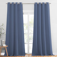 1 x RAW Customer Returns PONY DANCE Opaque Curtains with Eyelets Curtains 2-Set H 245 x W 140 cm Curtain Heat-Insulating Living Room Curtains Thermal Curtain Haze Blue - RRP €41.1