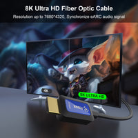 1 x RAW Customer Returns 8K fiber optic HDMI cable 10M, 48Gbps high-speed HDMI 2.1 cable 8K 60Hz 4K 120Hz Dolby Dynamic HDR HDCP 2.3 eARC 8K fiber optic cable with one direction, compatible with Blu-ray TV box HDTV projector - RRP €41.99