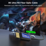 1 x RAW Customer Returns 8K Fiber Optic HDMI Cable 20M, 48Gbps High Speed HDMI 2.1 Cable 8K 60Hz 4K 120Hz Dolby Dynamic HDR HDCP 2.3 eARC 8K Unidirectional Fiber Optic Cable Compatible with Blu-ray TV Box HDTV Projector - RRP €46.99