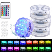 1 x RAW Customer Returns Chaohua Pool Lighting Underwater, Multicolor RGB LED Pool Light with Remote Control, IP68 Pool Lights Underwater, 10 x Suction Cup, For Swimming Pool, Fountain, Pond, Aquarium, Party Decoration 4 Pack  - RRP €19.15