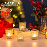 1 x RAW Customer Returns Romadedi tea light holder, candle holder, glass decoration - set of 2 candle holders, lantern for tea lights, candles, table decoration, wedding party decoration, Christmas decoration - RRP €27.99