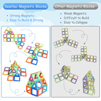 1 x Brand New Sealilac Magnetic Building Blocks, 100 Pieces 3D Magnetic Building Blocks Toy with 2 Car Bases, Ferris Wheel Creative DIY Instructions, Educational Toys for Kids Ages 3-14 - RRP €40.32