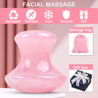 1 x RAW Customer Returns Wivico Gua Sha Stone, GuaSha Mushroom Shape Massage Tool Natural Rose Quartz Roller Face Roller Facial Massage Tool Facial Yoga Lymphatic Drainage for Wrinkle Removal and SPA Pink  - RRP €22.8