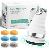 1 x RAW Customer Returns Cellulite massager anti cellulite hand massager-lymphatic drainage device with 3 washable pads-cellulite massager electric for stomach legs arms - RRP €60.49