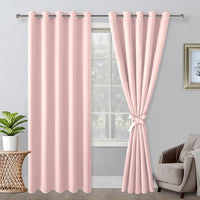 1 x RAW Customer Returns Hiasan blackout curtains with eyelets, blush pink opaque curtains, 2 pieces, 167 x 228 cm width x height , soft sliding curtains for bedroom, living room etc. - RRP €46.99