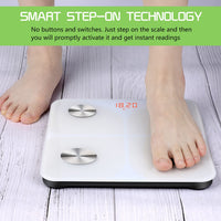 1 x RAW Customer Returns Body fat scales, digital test winner 2023 scales, Bluetooth with APP - ultra-slim body scales with high-precision sensors and tempered glass for body fat, BMI, weight, muscle mass, water - RRP €25.72