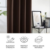 1 x RAW Customer Returns Deconovo Opaque Curtains Cold Protection Curtain Opaque Eyelet Curtain Opaque Winter, 240 x 135 cm Height x Width , Dark Brown, Set of 2 - RRP €46.95