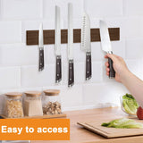 15 x Brand New Magnetic strip knife made of wood Extra strong magnet, 40cm No punching Magnetic knife holder for the wall for knives, scissors, kitchen cutlery for a secure hold - RRP €310.35