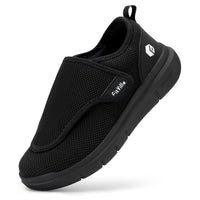 1 x RAW Customer Returns FitVille Diabetic Shoes Men Extra Wide Health Shoes Men with Velcro Adjustable Walking Shoes for Swollen Feet Black 45 EU X-Wide - RRP €78.99