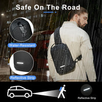 1 x RAW Customer Returns hk shoulder bag men waterproof shoulder bag for 11.7 inch iPad chest bag small with USB charging port crossbody bag anti-theft sling bag for work leisure sports travel black - RRP €39.34