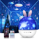 1 x RAW Customer Returns ALLOMN LED starry sky projector for children, dimmable LED music night light lamp with 6 projection films, 360 rotatable Bluetooth music box projector with remote control gift for baby girl boy - RRP €22.98