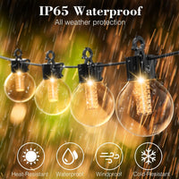 1 x RAW Customer Returns litogo Solar String Lights Outdoor 13.6M 44.6FT, 27LED G40 Solar Garden Lights, 4 Modes Waterproof Solar Lights Outdoor for Garden Party Patio Yard - RRP €23.68