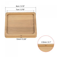 1 x RAW Customer Returns sourcing map Pack of 10 flower pot coasters, 8 cm square flower drip tray made of bamboo for indoor use - RRP €22.18