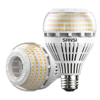 1 x RAW Customer Returns SANSI E27 LED lamp, 27W replaces 250W light bulb energy-saving LED light bulb, 3000K white 4000 lumens, not dimmable, super bright bulb for kitchen, 7.7 x 12 cm, pack of 2 - RRP €36.29