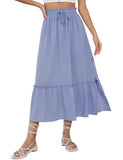 1 x RAW Customer Returns KOJOOIN Women s Long Skirt Elegant A-line Summer Skirt Beach Skirt with High Elastic Waist Rockabilly Retro Skirts REUSABLE Packaging Light Blue M - RRP €25.99