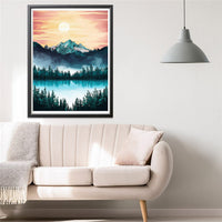 1 x Brand New Leejoey 5D Diamond Painting Set Mountains Lakes, 5D Diamond Painting Kit Sunset Landscape, Rhinestone Embroidery Painting Crystal Rhinestone Embroidery for Home, Wall Entrance Decorations 30 x 40 cm ly-31 - RRP €20.4