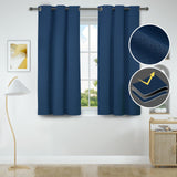 1 x RAW Customer Returns Ystyle curtains set of 2, 100 blackout curtains, 140 145cm, thermal curtain against cold and heat, linen look opaque living room, soundproof curtain with eyelets bedroom, blue - RRP €39.37