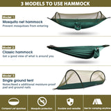 1 x RAW Customer Returns NATUREFUN Ultra-Light Travel Camping Hammock Mosquito Net Hammock 300 kg load capacity, breathable quick-drying parachute nylon 2 premium carabiners, 2 nylon slings included Dark Green - RRP €33.99