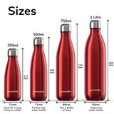 1 x RAW Customer Returns Proworks Stainless Steel Water Bottle, BPA Free Insulated Vacuum Metal Bottle for 12 Hour Hot 24 Hour Cold Drinks, Water Bottle for Sports, Work and Gym - 750ml - Red - RRP €15.8