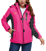 1 x RAW Customer Returns KEFITEVD Warm Ski Jacket Women s Windproof Fleece Jacket Breathable Outdoor Jacket Autumn Winter Parka Thick Jacket for Cycling Fishing Rose Red XXL - RRP €75.61