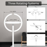 1 x RAW Customer Returns FIMEI floor lamps, floor lamp with movable light ring, living room lamp 4 color temperatures and continuous dimming, floor lamp with remote control and tactile control, modern reading light white - RRP €80.66