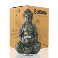 1 x RAW Customer Returns Yeomoo Meditation Buddha Figure Tealight Holder Candle Holder Decorative Living Room - Buddha Figures with Lotus Zen Room Decoration Garden Decoration for Outdoors with LED Tealight Personalized Gifts Copper 20CM - RRP €27.99