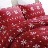 10 x Brand New YEPINS Christmas bed linen 155x220 red snowflakes microfiber Christmas motif duvet cover set 2 pieces - 1 duvet cover 155x220 cm with zipper 1 x 80x80cm pillowcase - RRP €299.9