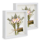 1 x RAW Customer Returns Anhow 2-pack 3D picture frames for filling, 3D picture frame deep object frame 23 x 23 cm with transparent real glass for table top and wall - white 3 cm - RRP €23.18