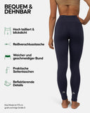 1 x RAW Customer Returns DANISH ENDURANCE Women s Sports Leggings, High Performance Tights, Back Zipper Pocket, Dark Blue, XS - RRP €20.77