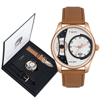 1 x RAW Customer Returns CIVO Men s Wristwatch Analog Watches Men Waterproof Rose Gold Leather Strap Date Quartz Men s Watch - RRP €36.29