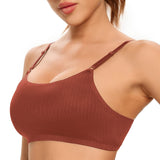 5 x Brand New SHEKINI Women s Tank Tops Women s Bras Removable Padded Sports Bra Wireless Non-Adjustable Straps Removable Pad Bra Push-up Yoga Fitness - RRP €120.0