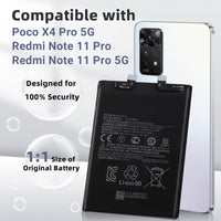 1 x RAW Customer Returns New Vvsialeek BN5E Replacement Battery Compatible For Xiaomi Poco X4 Pro 5G, Redmi Note 11 Pro, Redmi Note 11 Pro 5G with free toolkit - RRP €21.58