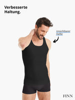 1 x RAW Customer Returns FINN figure-shaping compression undershirt for men - sleeveless shapewear tank top with tummy control effect - body shaper for men made of cotton black XL - RRP €39.31