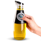 3 x RAW Customer Returns Yamoda oil dispenser oil bottle with dosing pump and measuring cup BPA-free glass, 250 ml - vinegar oil bottles - oil bottle with pourer - kitchen gadgets - oil dispenser - RRP €34.2