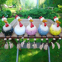 1 x RAW Customer Returns TYXSHIYE ceramic chicken garden decoration, garden decoration chicken decoration, handmade garden statue decorative hen chicken, garden stake figure terrace weatherproof, resin statue farm balcony living room- RRP €18.99