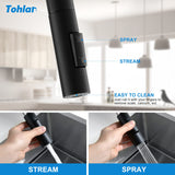 1 x RAW Customer Returns Tohlar low pressure kitchen faucet black, low pressure kitchen faucet 360 rotatable modern low pressure sink mixer with pull-out shower cold and hot water available - RRP €52.43