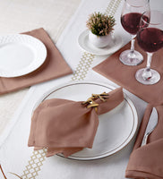 4 x RAW Customer Returns Encasa cotton cloth napkins Set of 6 Size 43x43 cm Tan Solid Color Machine washable - RRP €81.6