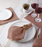 4 x RAW Customer Returns Encasa cotton cloth napkins Set of 6 Size 43x43 cm Tan Solid Color Machine washable - RRP €81.6