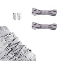 3 x Brand New 7STROBBS 2 Pairs Elastic Shoelaces with Metal Closure for Kids Adults, No Tie Shoelaces Oval Tie Shoelaces for Shoes Sneakers Sports, Gray - RRP €28.44