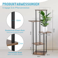 1 x RAW Customer Returns AISHNA Detachable 5-Tier Flower Stand,Metal Plant Stand,Multi-Tier Wooden Plant Stand,Plant Stairs,Wooden Metal Plant Stand,Suitable for Gardens, Indoors,Balconies - RRP €32.99