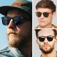 1 x RAW Customer Returns CARFIA Vintage Polarized Sunglasses for Men UV Protection Driving Glasses with Square Acetate Frame - RRP €34.99