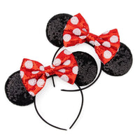 1 x Brand New Mouse Ears Headband, Bow Headband for Women Hairband with Mouse Ears and Bow for Children and Adults Birthday Valentine s Day Halloween Christmas - RRP €20.4