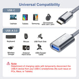 1 x RAW Customer Returns Basesailor USB C OTG Cable Adapter,Type C Male to USB Female 3.0 Splitter with 100W USBC PD Charger,Thunderbolt 3 for iPhone 15 Pro Max,MacBook,iPad 10 11 Air 5 Mini 6,Galaxy S23 S22 Plus A54,Stick - RRP €12.18